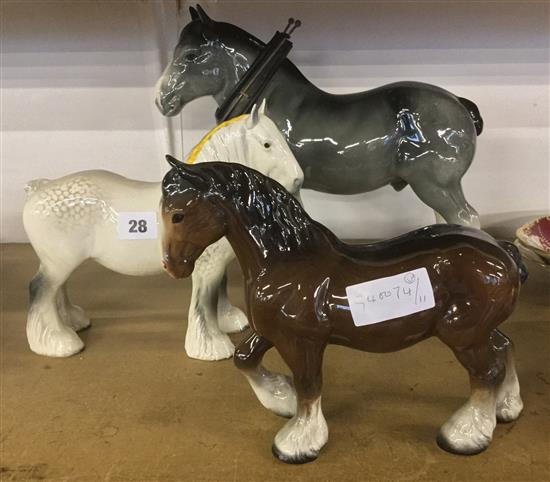 1 Beswick horse & 2 others